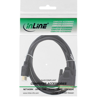 InLine® HDMI-DVI Kabel, vergoldete Kontakte, HDMI Stecker auf DVI 18+1 Stecker, 1,5m (Produktbild 11)