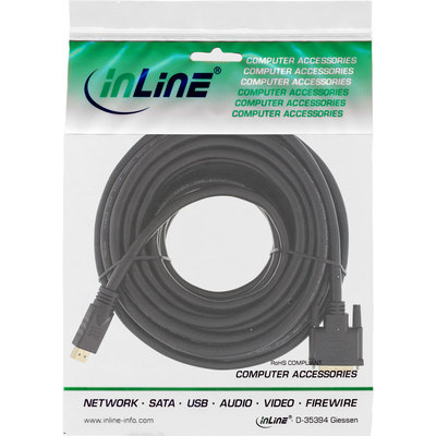 InLine® HDMI-DVI Kabel, vergoldete Kontakte, HDMI Stecker auf DVI 18+1 Stecker, 15m (Produktbild 11)