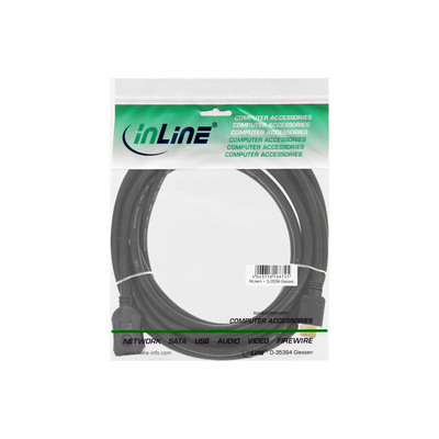 InLine® HDMI Verl., HDMI-High Speed, ST / BU, schwarz, vergoldete Kontakte, 5m (Produktbild 2)