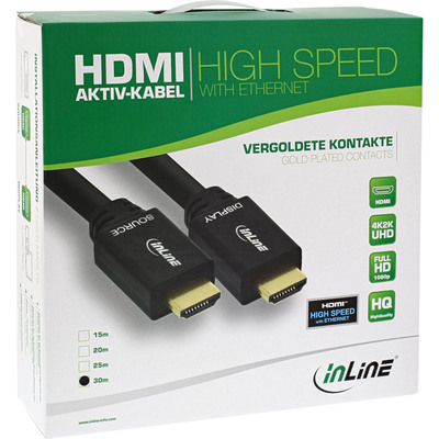 InLine® HDMI-High Speed Kabel mit Eth., ST / ST, aktiv, schwarz / gold, 40m  (Produktbild 5)