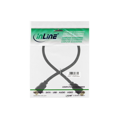 InLine® HDMI-High Speed Kabel mit Ethernet, ST / ST, schwarz / gold, 0,3m (Produktbild 2)