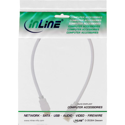 InLine® HDMI-High Speed Kabel mit Eth., Premium, ST / ST, weiß / gold, 0,5m (Produktbild 2)