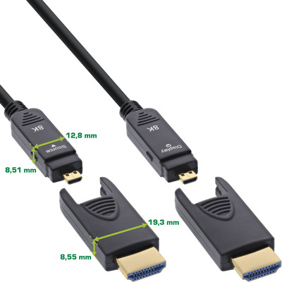 InLine® HDMI AOC Kabel, Ultra High Speed HDMI, 8K4K, Stecker abnehmbar, 40m (Produktbild 2)