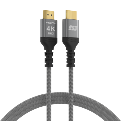 HDMI Kabel High-Speed m. Ethernet 4K60Hz 18 Gbit/s -- 1m grau komp. mit HDMI 2.0, HDMI-20-00002 (Produktbild 1)