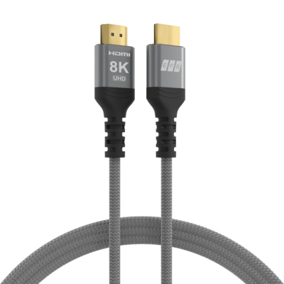 HDMI Kabel Ultra High-Speed 8K60Hz 48 Gbit/s -- 2m grau komp. mit HDMI 2.1/2.0, HDMI-21-00003 (Produktbild 1)