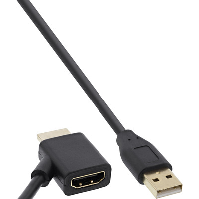 InLine® HDMI Adapter Stecker/Buchse mit USB-Power Einspeisung 0,5m (Produktbild 2)