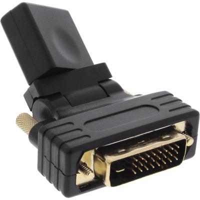 InLine® HDMI-DVI Adapter, HDMI Buchse auf DVI Stecker, flexibler Winkel, vergoldete Kontakte, 4K2K kompatibel (Produktbild 3)