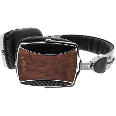 InLine® woodon-ear, wooden On-Ear Headset mit Kabelmikrofon und Funktionstaste, Walnuß (Produktbild 6)