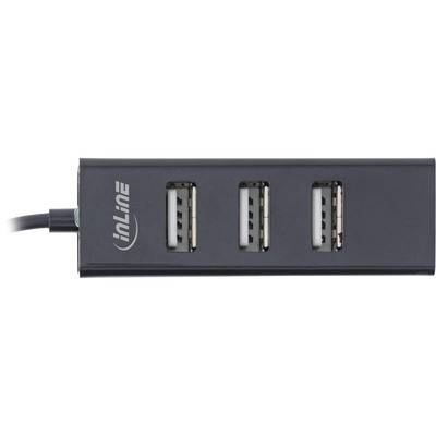 InLine® USB 2.0 Hub, USB-C, 4 Port, schwarz, Kabel 15cm, schmale Bauform (Produktbild 2)