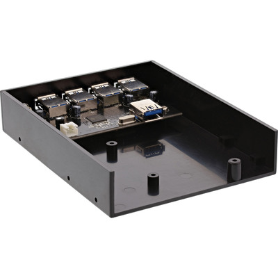 InLine® USB 3.0 Hub, 4-fach für den 8,89cm (3,5) Schacht, schwarz (Produktbild 2)