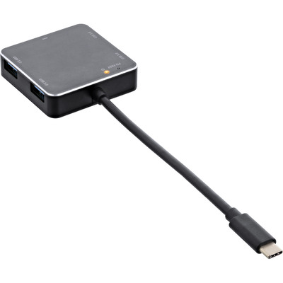 InLine® USB 3.1 Hub, USB-C zu 4 Port USB- A mit PD bis 60W, Aluminiumgehäuse, schwarz, ohne Netzteil (Produktbild 2)
