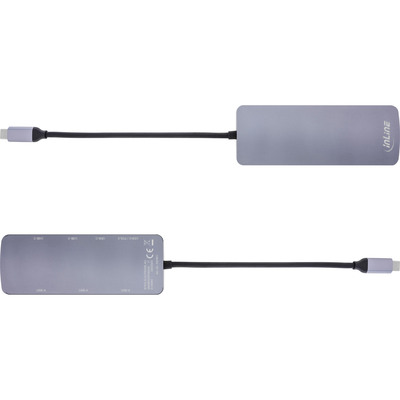 InLine® USB 3.2 Gen.2 Hub, 4x USB-C + 3x USB-A, PD 100W, Aluminium, grau  (Produktbild 5)