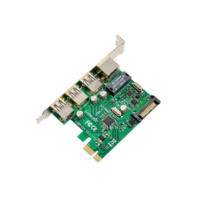 InLine® Combokarte Gigabit Netzwerk und USB 3.2 Gen.1, 1x RJ45, 3x USB-A (Produktbild 3)