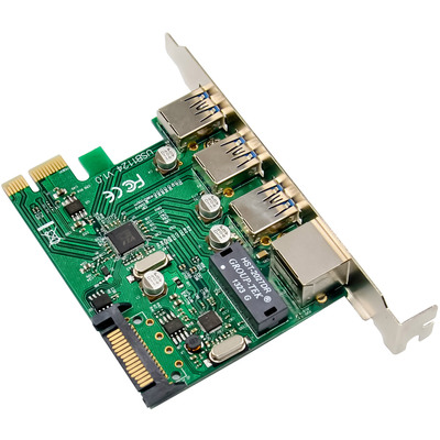 InLine® Combokarte Gigabit Netzwerk und USB 3.2 Gen.1, 1x RJ45, 3x USB-A  (Produktbild 5)