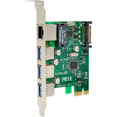 InLine® Combokarte Gigabit Netzwerk und USB 3.2 Gen.1, 1x RJ45, 3x USB-A (Produktbild 6)