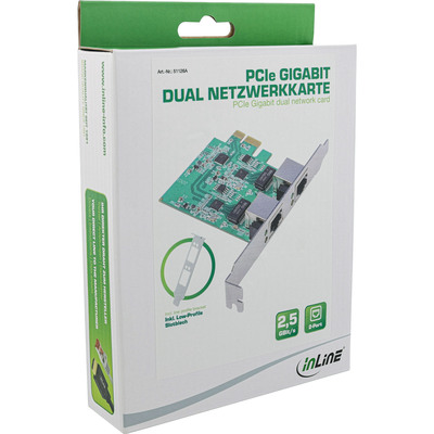 InLine® Dual Gigabit Netzwerkkarte, 2x RJ45 2.5Gb/s, PCIe x1, mit LP Slotblech (Produktbild 3)