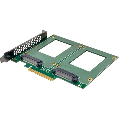 InLine® PCIe Karte zu 2x intern U.2 NVMe SFF-8639 – Bifurcation, PCIe x8, breit (Produktbild 3)
