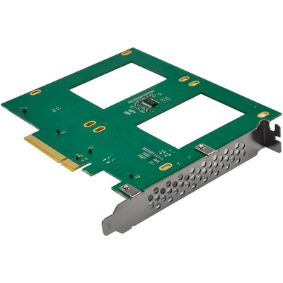 InLine® PCIe Karte zu 2x intern U.2 NVMe SFF-8639 – Bifurcation, PCIe x8, breit (Produktbild 6)