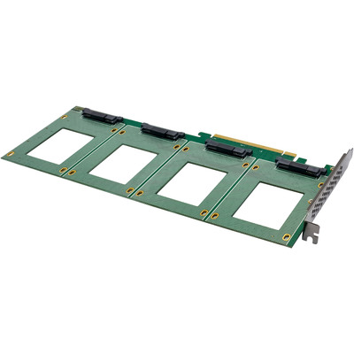 InLine® PCIe Karte zu 4x intern U.2 NVMe SFF-8639 – Bifurcation, PCIe x16 (Produktbild 2)