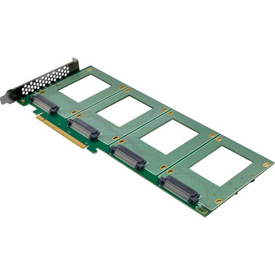 InLine® PCIe Karte zu 4x intern U.2 NVMe SFF-8639 – Bifurcation, PCIe x16 (Produktbild 3)