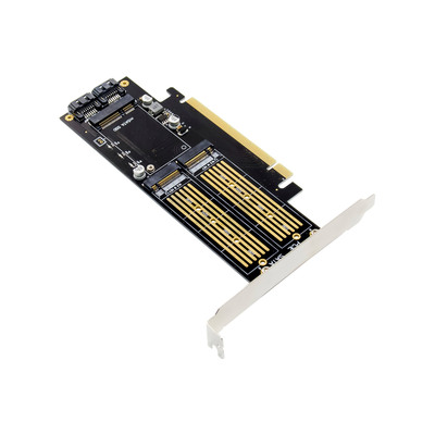 InLine® PCIe Karte x16 zu 2x M.2, 1x mSATA (Produktbild 2)