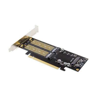 InLine® PCIe Karte x16 zu 2x M.2, 1x mSATA (Produktbild 3)