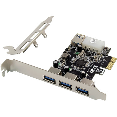 InLine® PCIe Karte, 3x+1x USB 3.2 Gen.1, Molex kompatibler 4-Pin Stromanschluss (Produktbild 2)