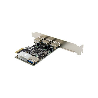InLine® PCIe Karte, 3x+1x USB 3.2 Gen.1, Molex kompatibler 4-Pin Stromanschluss (Produktbild 3)