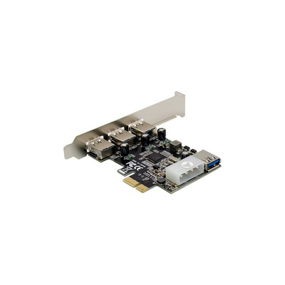 InLine® PCIe Karte, 3x+1x USB 3.2 Gen.1, Molex kompatibler 4-Pin Stromanschluss  (Produktbild 5)