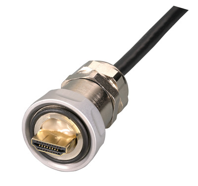 IP67 Kabelverschraubung, M25, HDMI -- Stecker Typ-A auf Stecker Typ-A, 1,0m