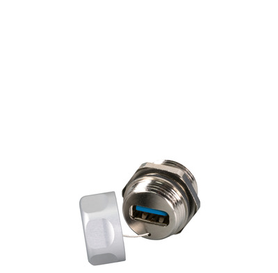 USB3.0 IP67 Durchführungskupplung,Type A -- Buchse / Type A Buchse Service Port, IP67DFKUSBFLHS (Produktbild 1)