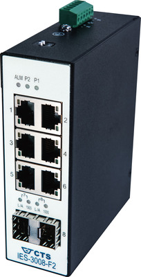 Hutschienen Switch 6x 10/100/1000T,  -- 2x 100/1000 SFP, IES-3008-F2 (Produktbild 1)
