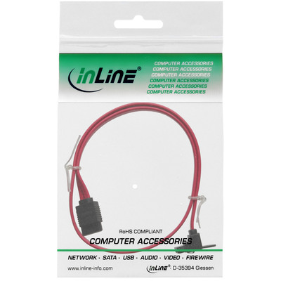InLine® SATA 6Gb/s Kabel, mit Lasche, gewinkelt, 0,75m (Produktbild 2)
