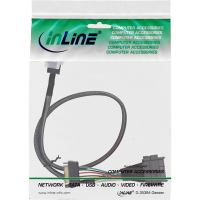 InLine® U.2 Anschlusskabel, SSD mit U.2 (SFF-8639) an SFF-8643 + Strom, 0,75m (Produktbild 2)