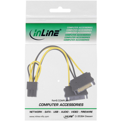 InLine® Stromadapter int., 2x SATA zu 6pol. für PCIe (PCI-Express) Grafikkarten (Produktbild 2)