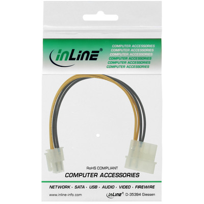 InLine® Stromadapter intern, 4pol Netzteil zu 4pol Mainboard, 0,20m (Produktbild 2)