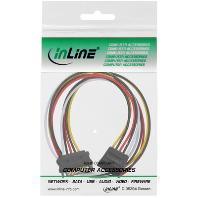 InLine® Strom Verlängerung intern, SATA Stecker / Buchse, 0,50m (Produktbild 2)