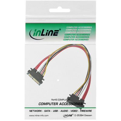 InLine® SATA+Strom Verlängerung int., SATA 6Gb/s + Strom, Stecker/Buchse, 0,30m (Produktbild 2)