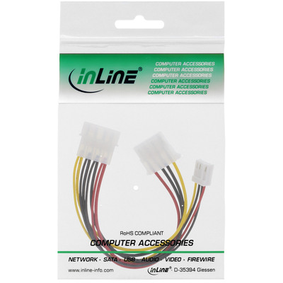 InLine® Strom Y-Kabel intern, 1x 5,25 an 1x 3,5 + 1x 5,25, 0,20m (Produktbild 2)