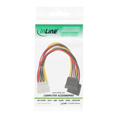 InLine® Strom Y-Kabel intern, 1x 13,34cm (5,25) an 2x 15pol SATA, 0,20m (Produktbild 2)