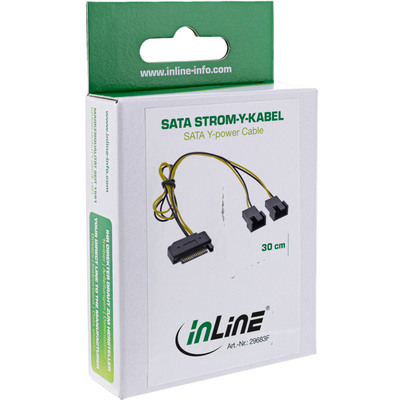 InLine® SATA Strom-Y-Kabel, SATA Buchse an 2x Lüfter (2pol) Stecker, 0,30m (Produktbild 2)