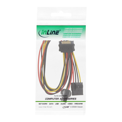 InLine® SATA Strom-Y-Kabel, SATA Buchse an 2x 13,34cm (5,25) Stecker, 0,3m (Produktbild 2)