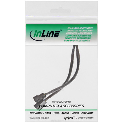 InLine® Y-Kabel für Lüfter PWM, 4pol Molex  1 Stecker / 2 Buchse, 0,15m (Produktbild 2)