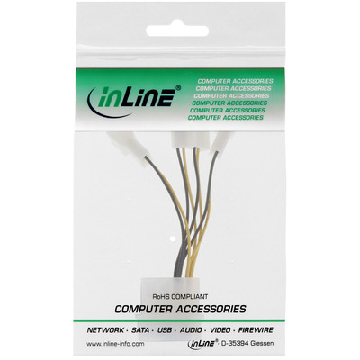InLine® Lüfter Adapterkabel, 4x Lüfter 3pol. an 13,34cm (5,25) (Produktbild 3)