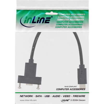 InLine® USB 3.2 Gen.2 Adapterkabel, Stecker C auf Einbaubuchse C, 0,20m (Produktbild 2)