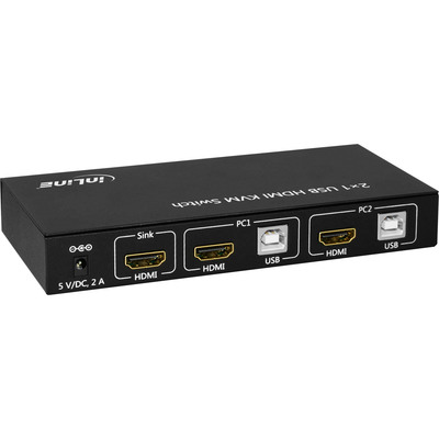 InLine® KVM Desktop Switch, 2-fach, HDMI 4K2K, USB 2.0 Hub, mit Audio (Produktbild 2)