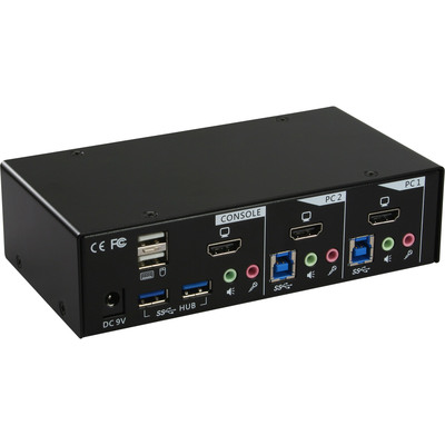 InLine® KVM Desktop Switch, 2-fach, HDMI, USB 3.0 Hub, mit Audio (Produktbild 2)