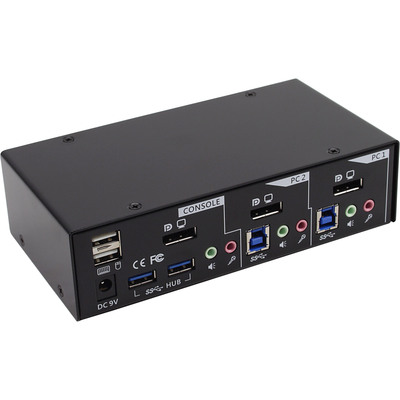 InLine® KVM Desktop Switch, 2-fach, DisplayPort, USB 3.0 Hub, mit Audio (Produktbild 2)