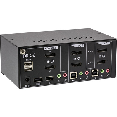 InLine® KVM Desktop Switch, 2-fach, Dual-Monitor DisplayPort 1.2, 4K, USB 2.0, Audio (Produktbild 2)