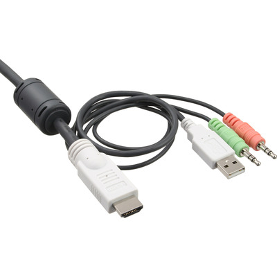 InLine® KVM Switch, 2-fach, HDMI, USB, mit Audio, integr. Kabel (Produktbild 3)